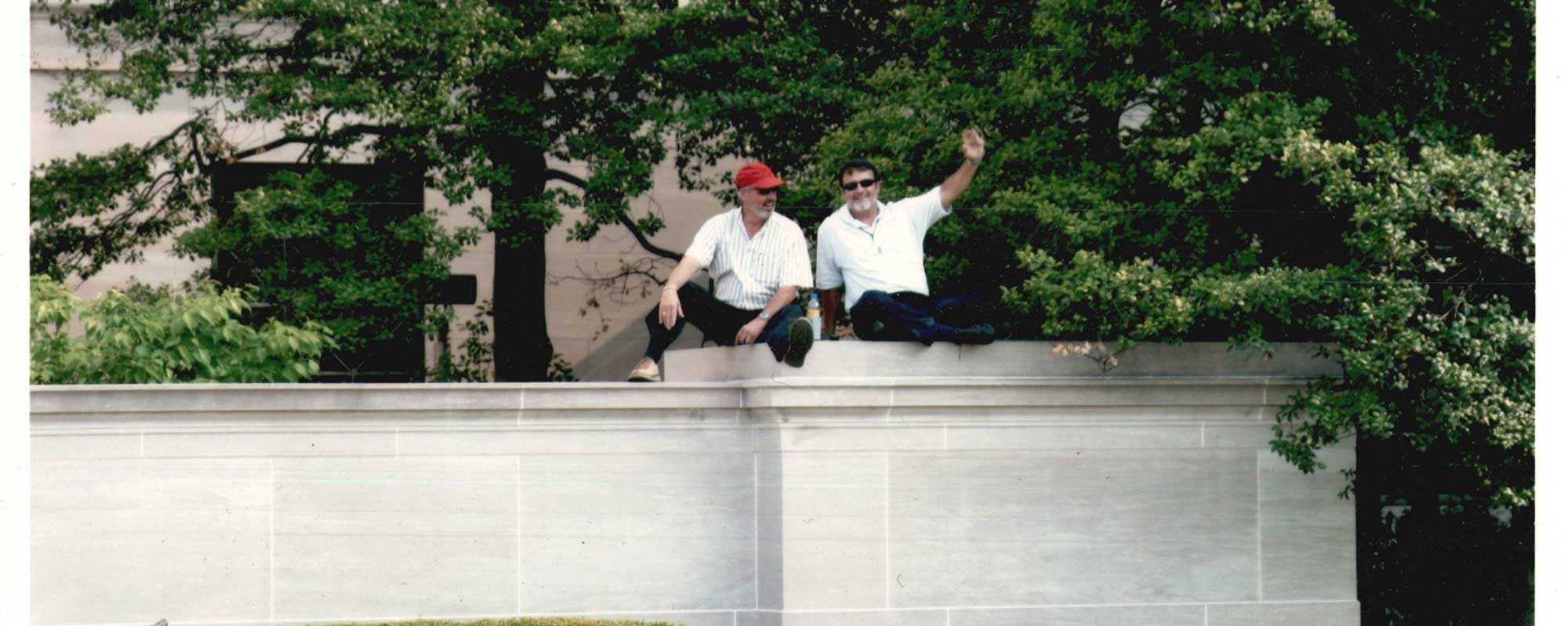 Educational Tour Founder Ed Lattin and associate Grand Doyle on an early era class trip to Washington DC